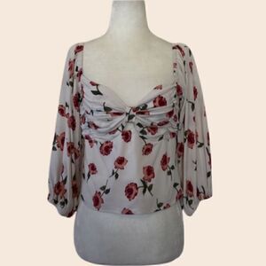 Boho Floral Bustier Blouse Size Medium